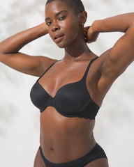 BLACK - Embraceable Demi Bra with Lace Trim | Soma
