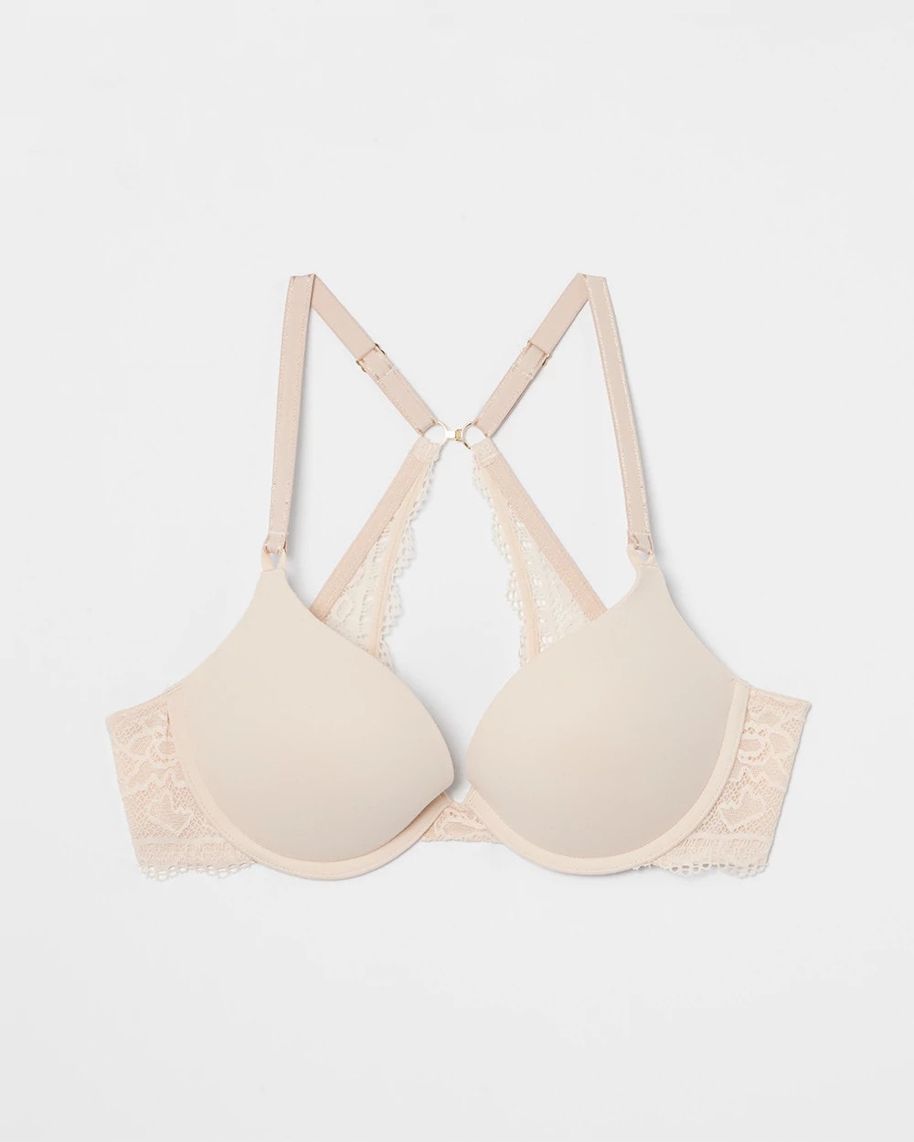 PALE SAND - Push-Up Plunge Bra with Lace | Soma