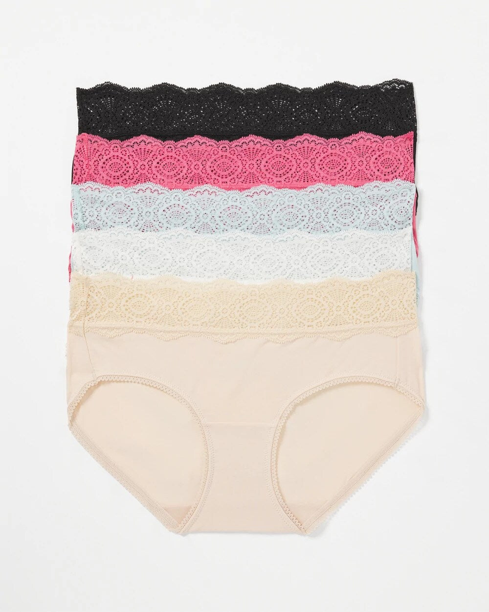 RAPTURE ROSE MULTIPACK - Hipster Panty with Crochet Lace 5 Pack | Soma
