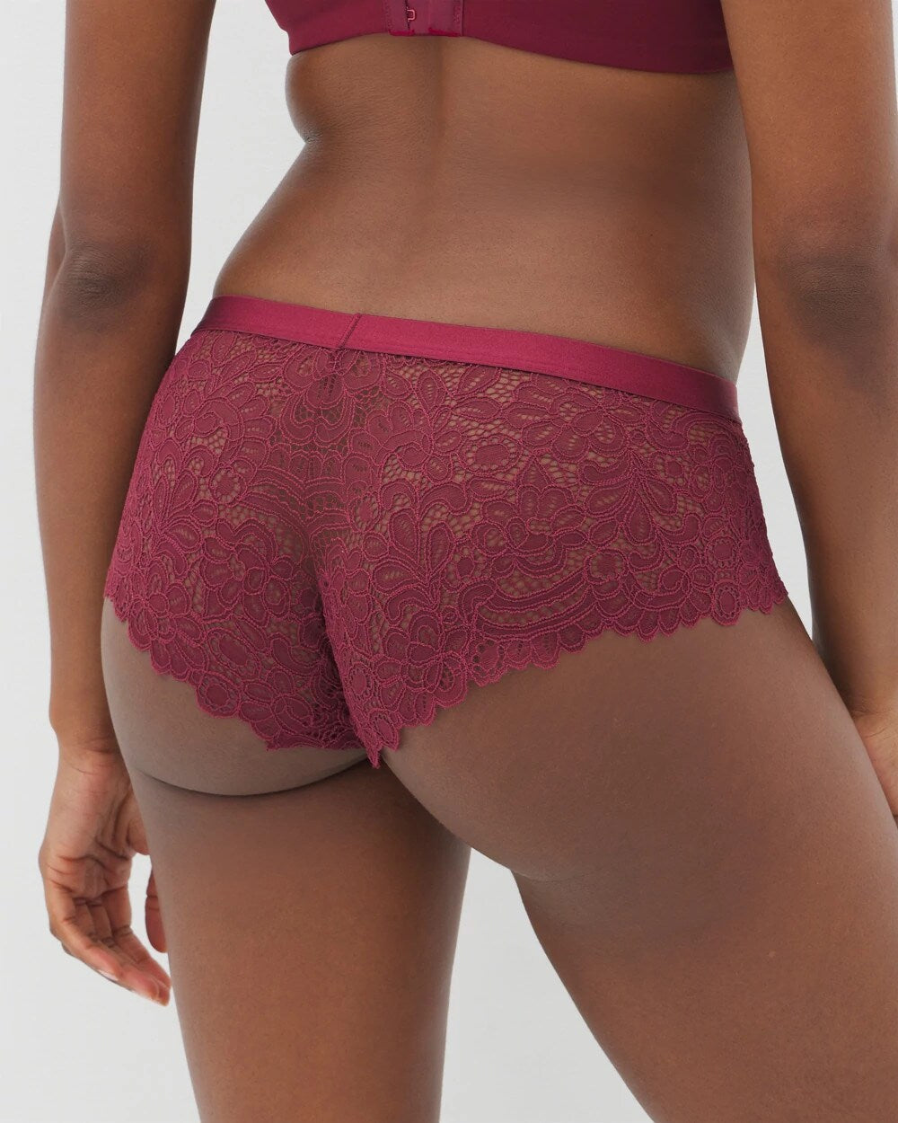 VELVET PLUM - Soma Hipster Panty with Lace | Soma