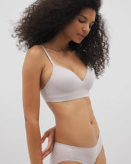 GRAY GLASS - Luxe Wireless Bra with Lace Back | Soma
