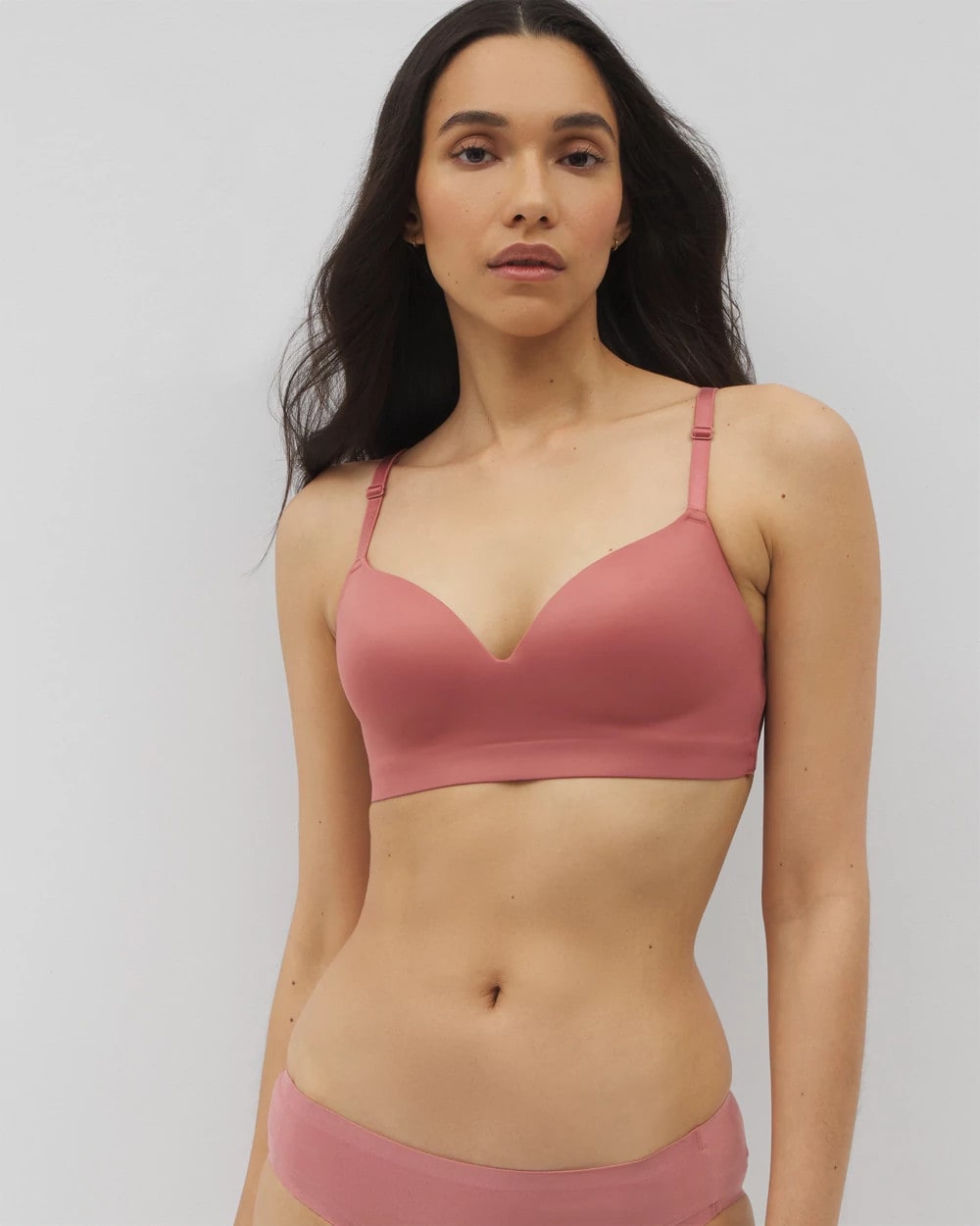 CLAY ROSE - Luxe Wireless Bra with Lace Back | Soma