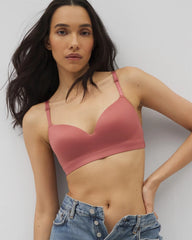 CLAY ROSE - Luxe Wireless Bra with Lace Back | Soma