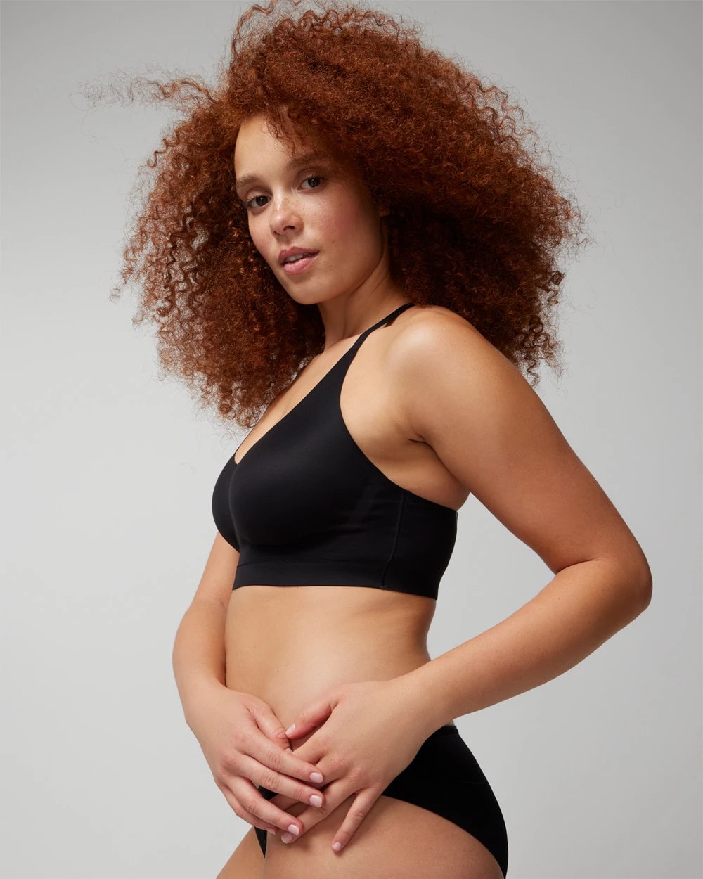 BLACK - Racerback Bralette with Lace Back | Soma