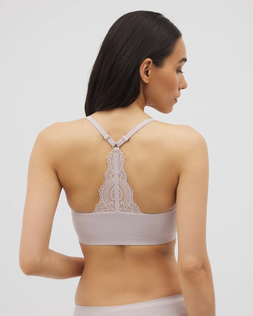 GRAY GLASS - Racerback Bralette with Lace Back | Soma