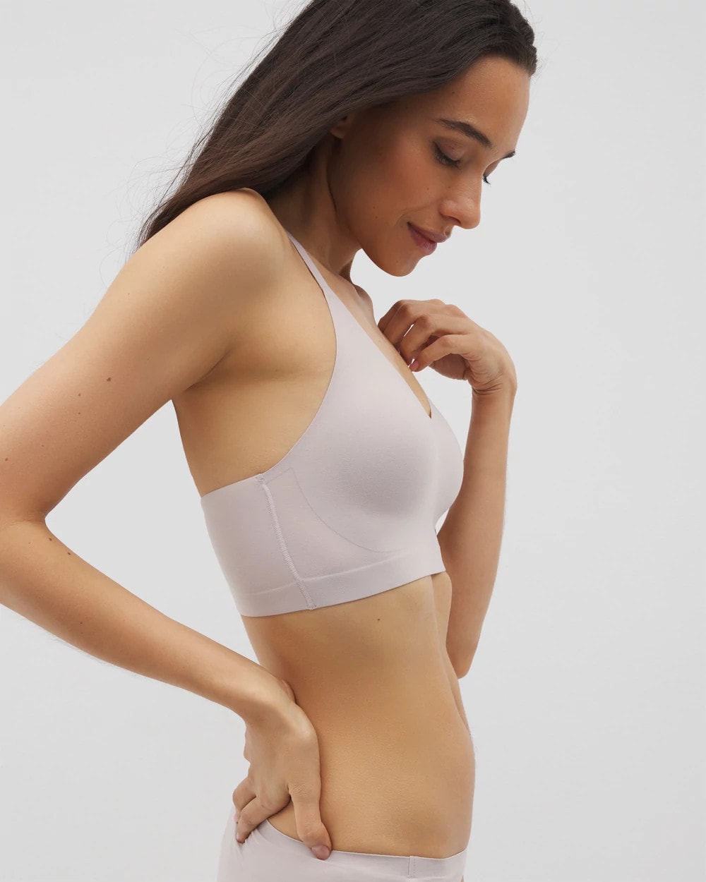 GRAY GLASS - Racerback Bralette with Lace Back | Soma
