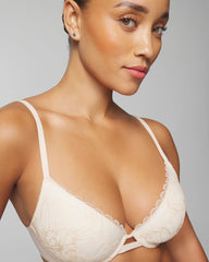 PALE SAND - Plunge Bra with Lace | Soma