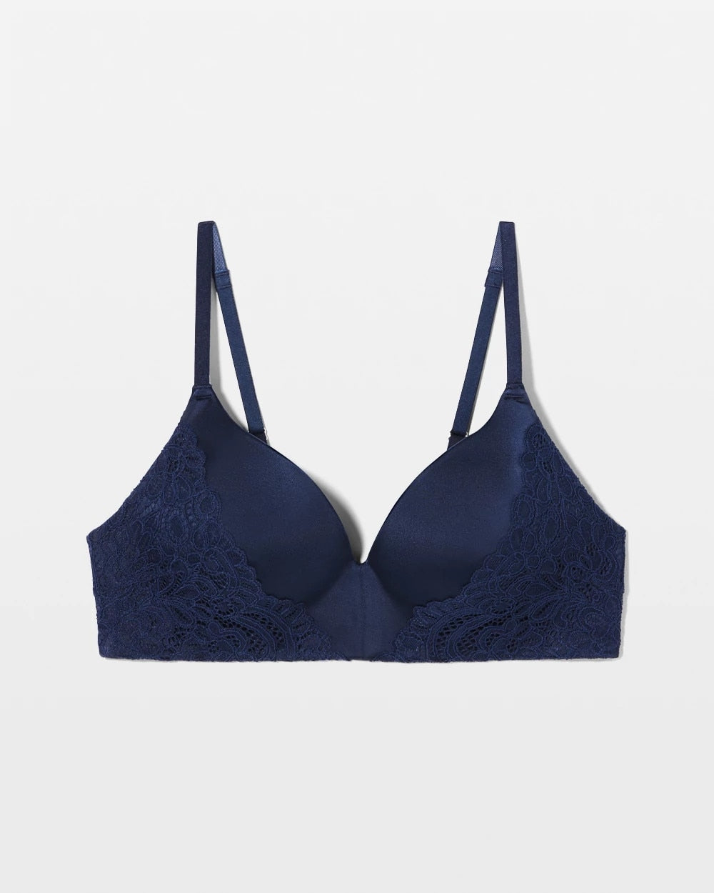 NIGHTFALL NAVY - Wireless Lace Push-Up Bra | Soma