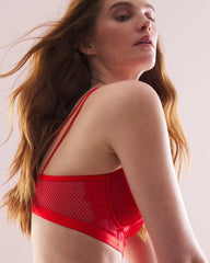 DARE ME RED - Balconette Bra with Mesh and Lace | Soma