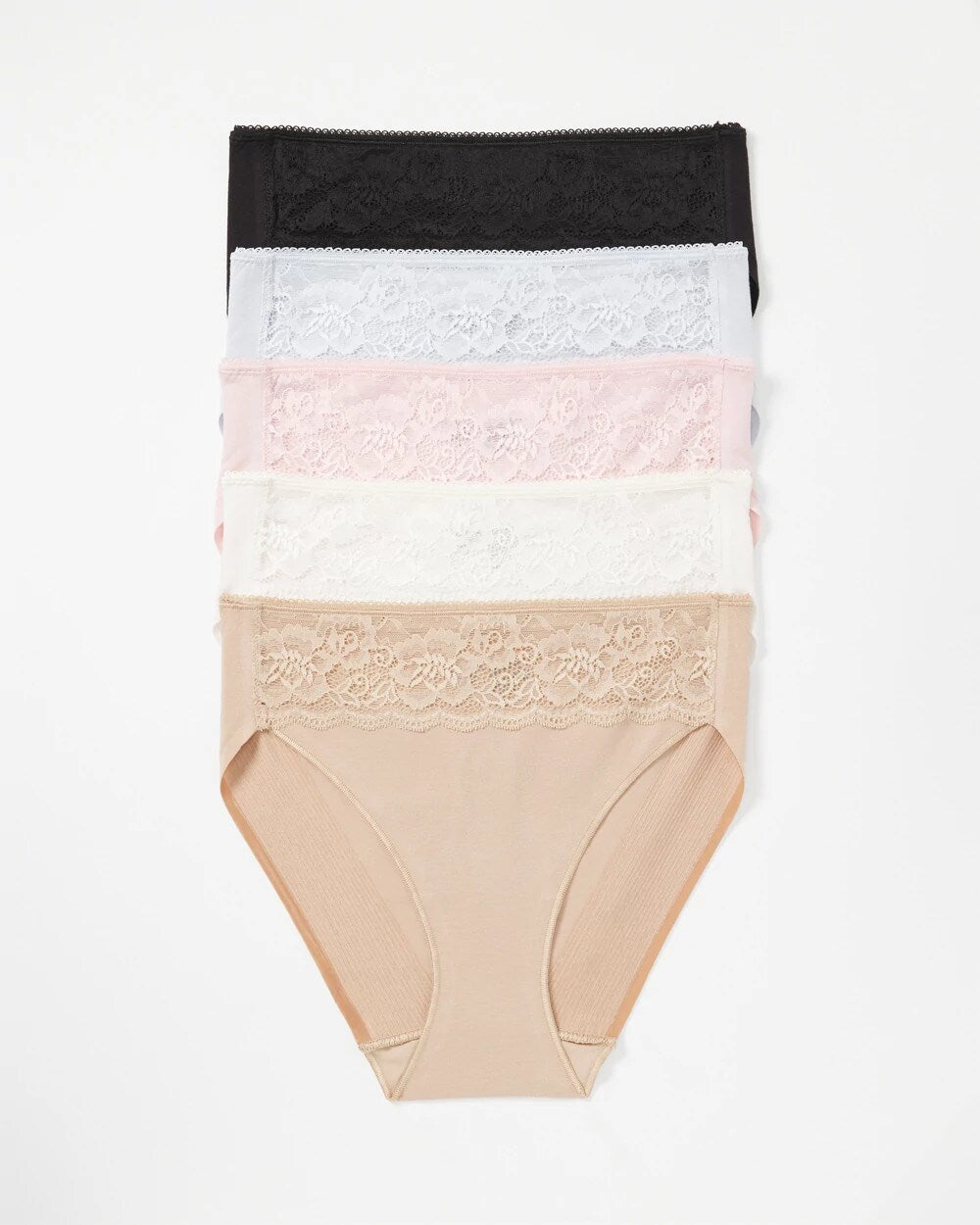 PRETTY PINK MULTI PACK - Cotton Blend High-Leg Panty with Lace 5 Pack | Soma