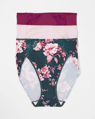 COTTAGE FLORAL MULTI PACK - High-Leg Brief Panty with Lace 3 Pack | Soma
