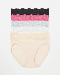 RAPTURE ROSE MULTIPACK - Crochet Lace High Leg Panty Pack | Soma
