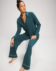 DEEP TEAL - Long-Sleeve Notch Collar Pajama Top | Soma