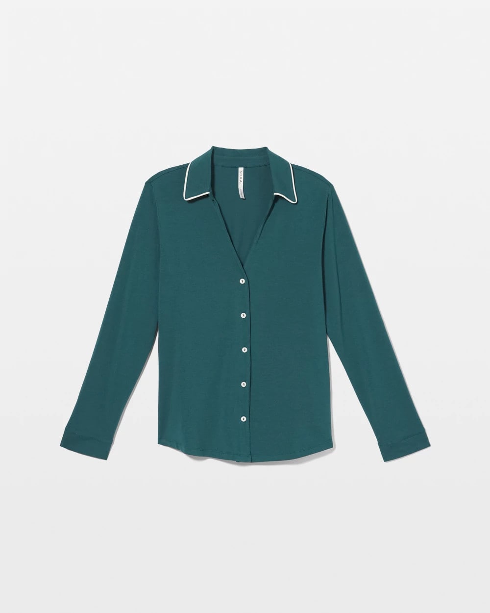 DEEP TEAL - Long-Sleeve Notch Collar Pajama Top | Soma