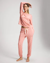 DREAMY DOT MID BLUSH PINK - Long-Sleeve Pajama Top | Soma