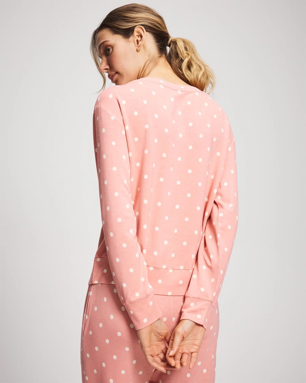 DREAMY DOT MID BLUSH PINK - Long-Sleeve Pajama Top | Soma
