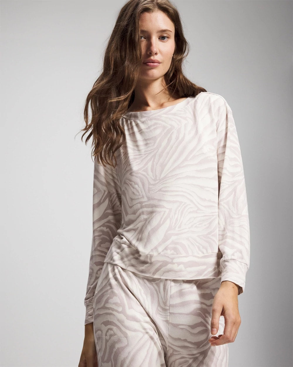 ZEBRA ZEN GRAY GLASS - Long-Sleeve Pajama Top | Soma