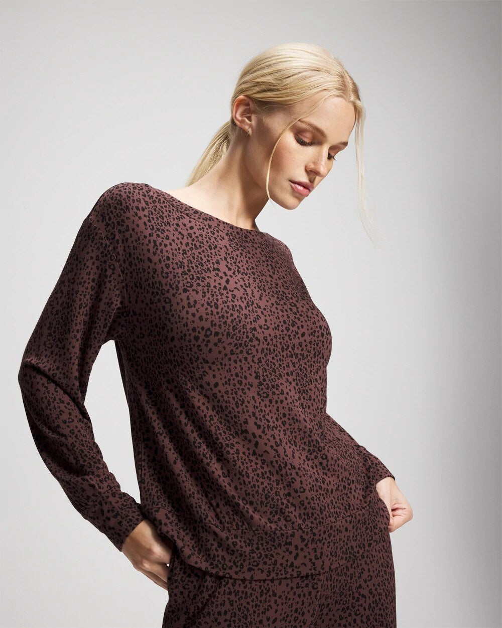 HOT SPOT MOCHA - Long-Sleeve Pajama Top | Soma