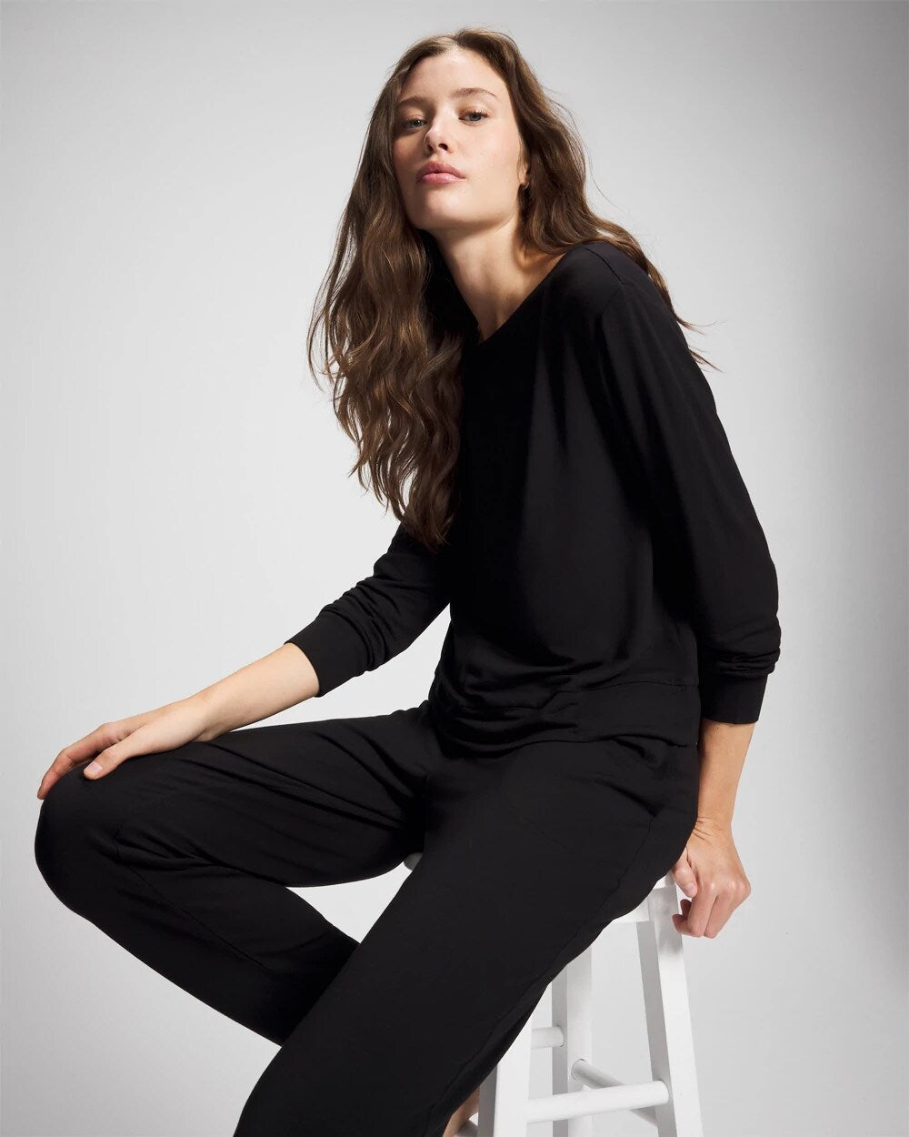 BLACK - Long-Sleeve Pajama Top | Soma