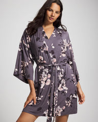 FLORAL DREAMS GRAY - Short Robe | Soma