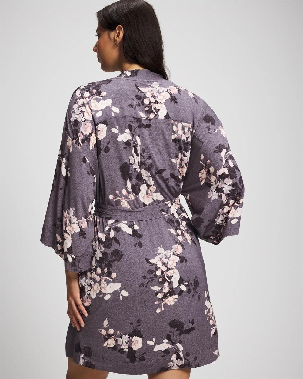 FLORAL DREAMS GRAY - Short Robe | Soma