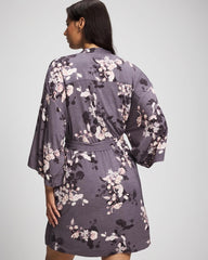 FLORAL DREAMS GRAY - Short Robe | Soma