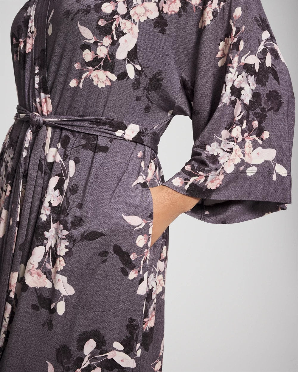 FLORAL DREAMS GRAY - Short Robe | Soma