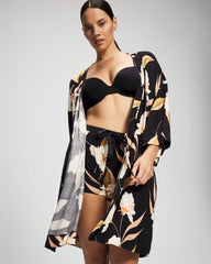 MYSTIC BLOOMS BLACK MID - Short Robe | Soma