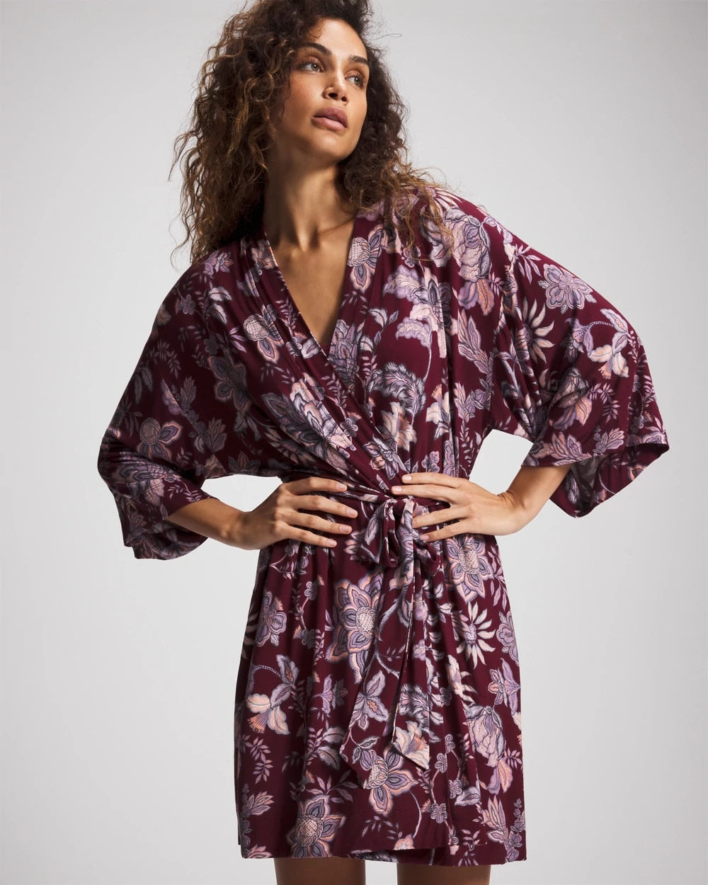 PAISLEY SPLENDOR PLUM - Short Robe | Soma