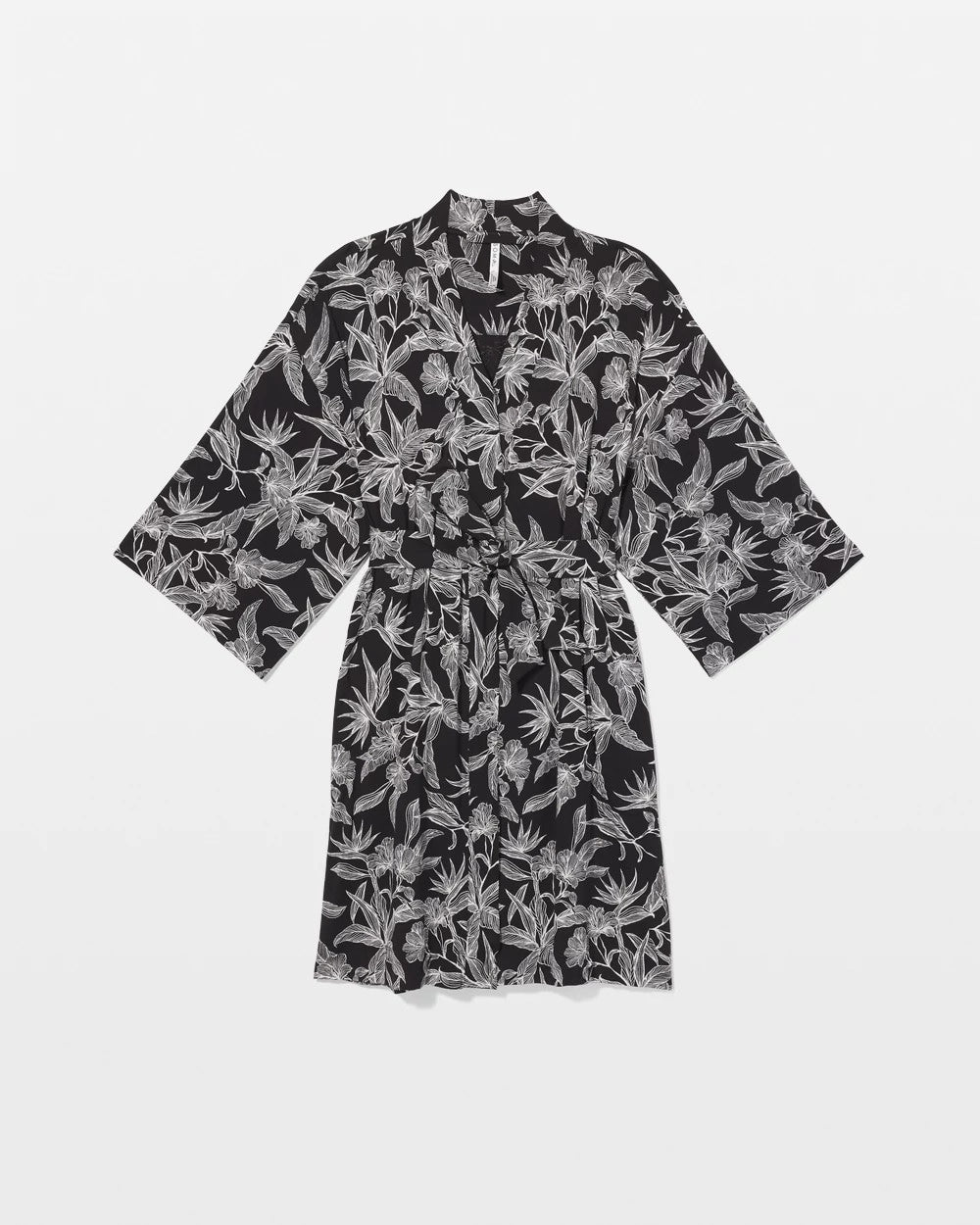 PLUMERIA BLOOMS BLK CH - Short Robe | Soma