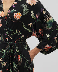 PARADISE PLUMES BLACK - Short Robe | Soma