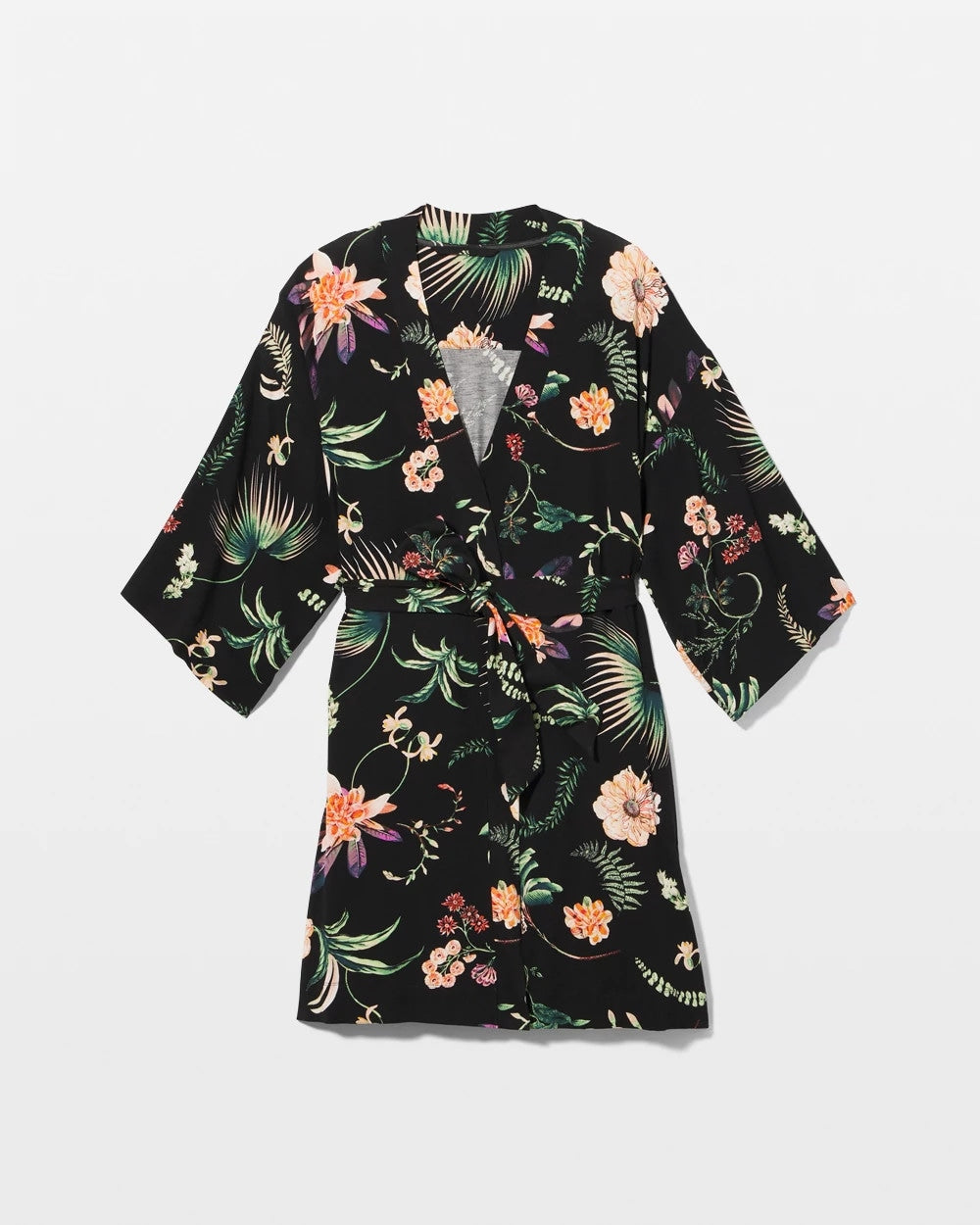 PARADISE PLUMES BLACK - Short Robe | Soma