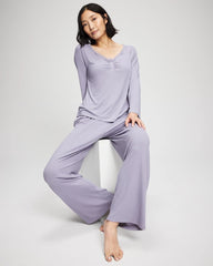 LAVENDER CLOUD - Pointelle Long Sleeve Pajama Top | Soma
