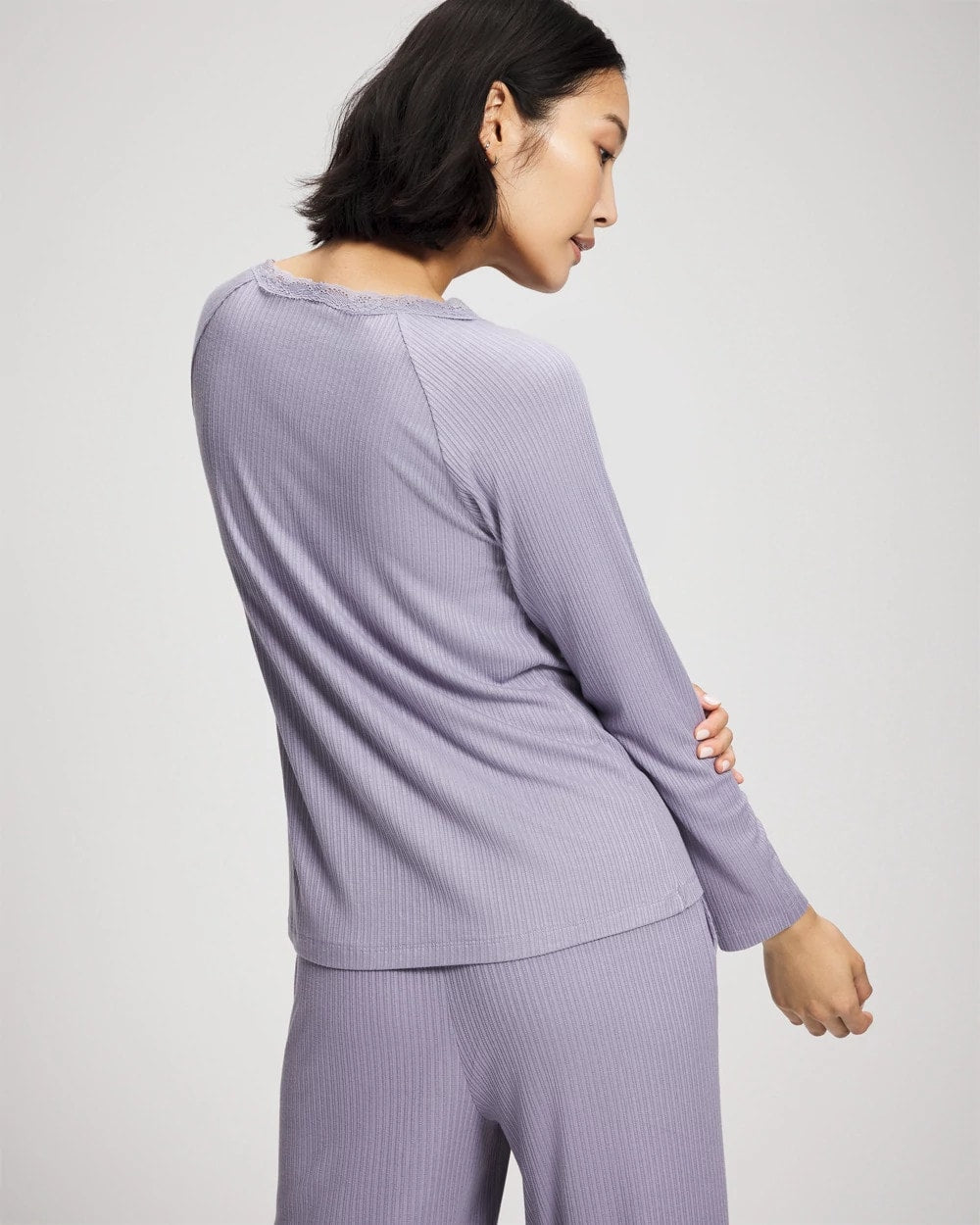 LAVENDER CLOUD - Pointelle Long Sleeve Pajama Top | Soma