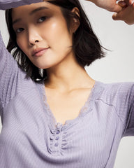 LAVENDER CLOUD - Pointelle Long Sleeve Pajama Top | Soma