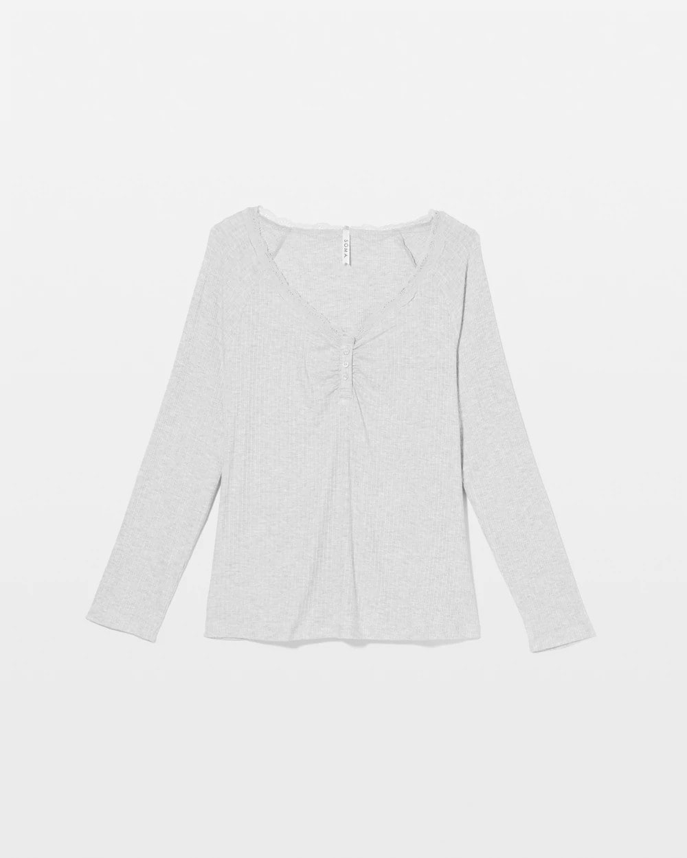 HEATHER FROST - Pointelle Long Sleeve Pajama Top | Soma
