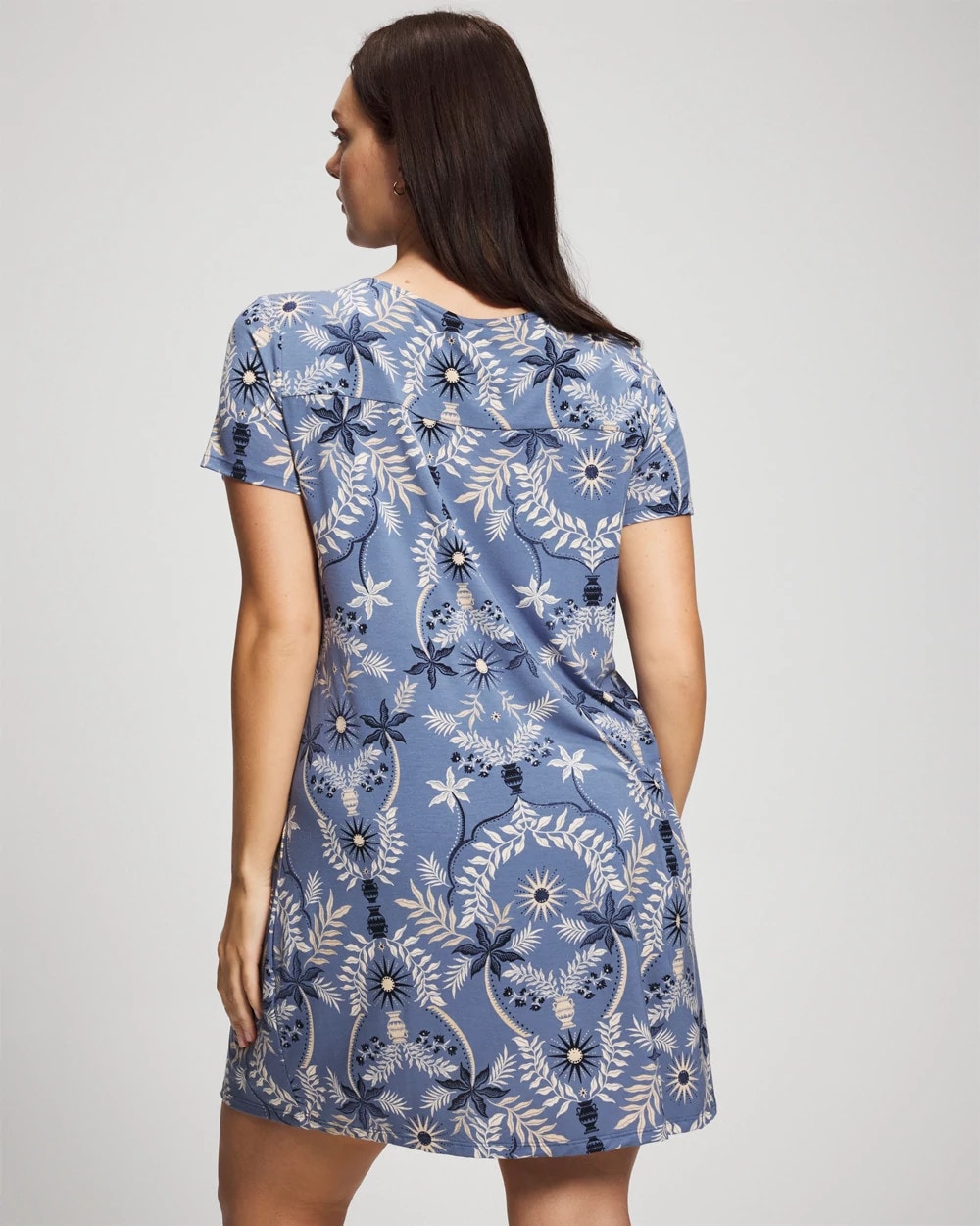 BOTANICAL TILE SUNDOWN - Short Sleeve Scoop Neck Sleepshirt | Soma
