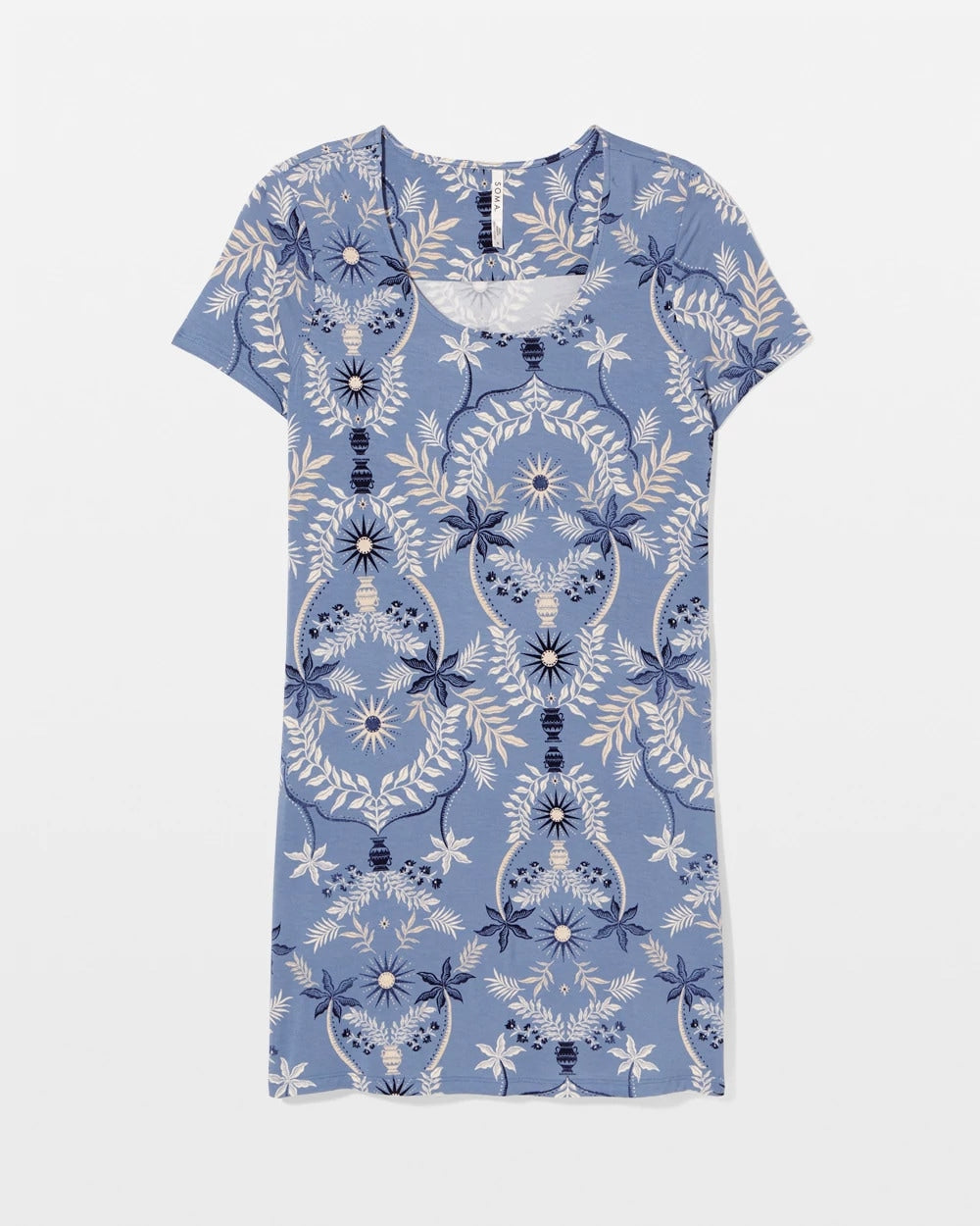 BOTANICAL TILE SUNDOWN - Short Sleeve Scoop Neck Sleepshirt | Soma