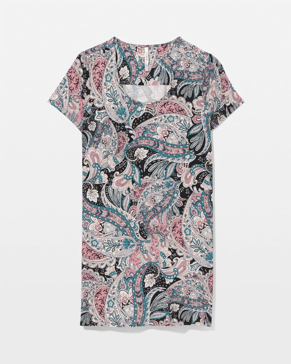 REGAL PAISLEY BLACK - Short Sleeve Scoop Neck Sleepshirt | Soma