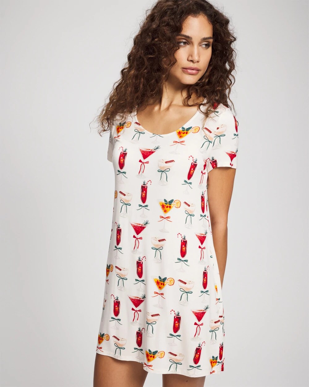 MERRY MIXES CHAMP - Short Sleeve Scoop Neck Sleepshirt | Soma