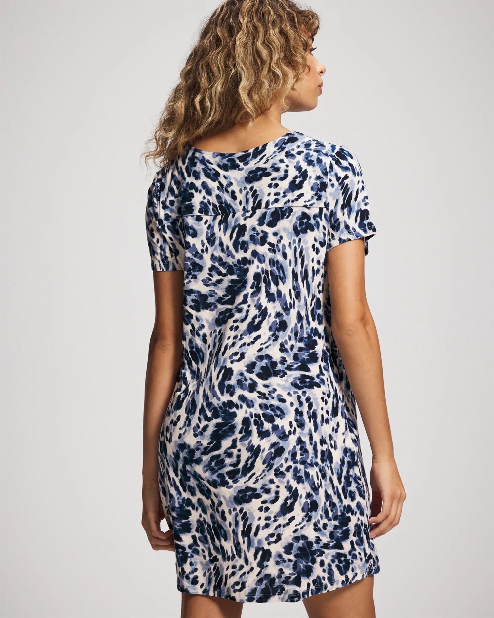 LOVELIEST LEOPARD PARCH M - Short Sleeve Scoop Neck Sleepshirt | Soma