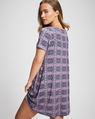 HAVEN TILE MINI LILAC WIN - Short Sleeve Scoop Neck Sleepshirt | Soma