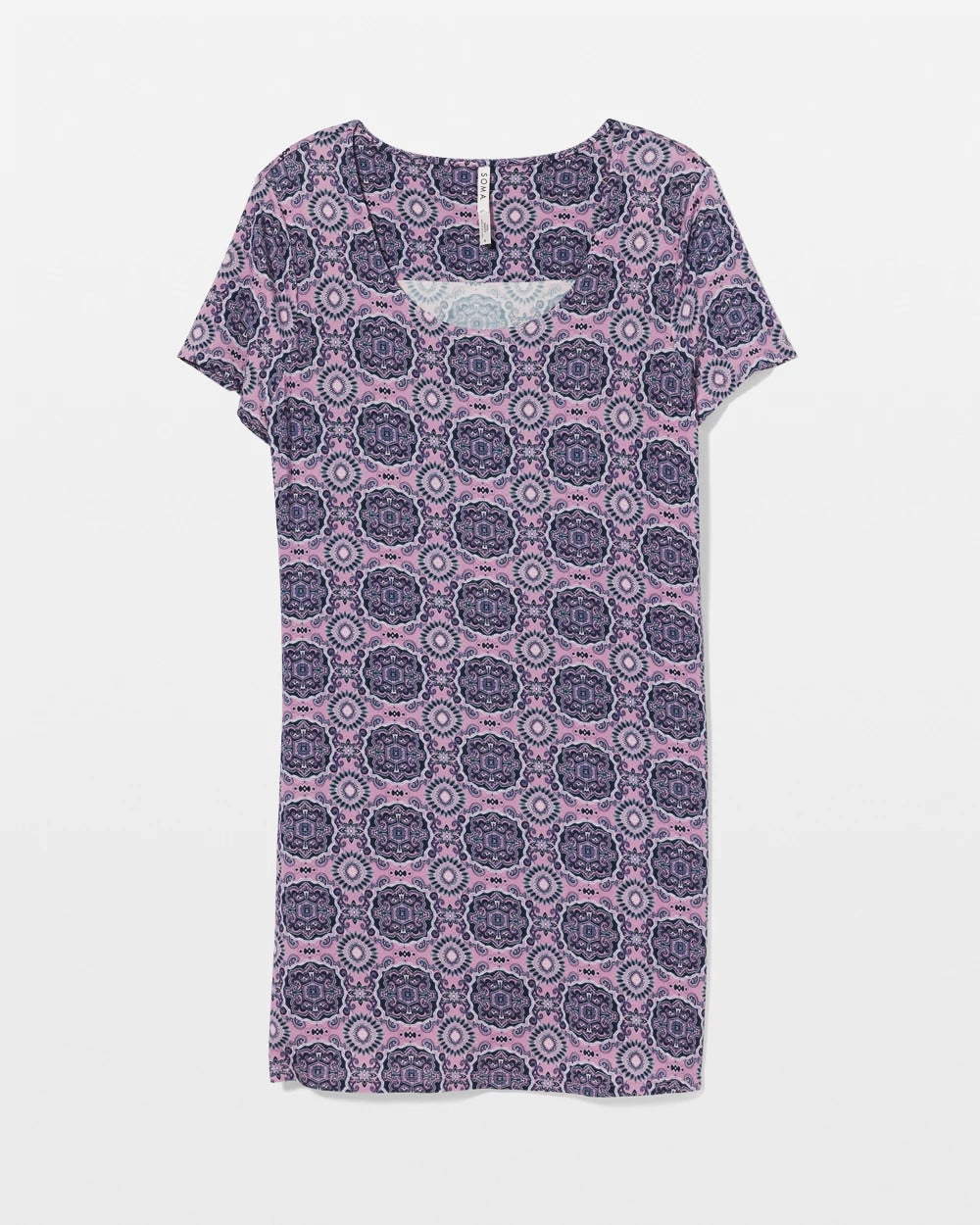 HAVEN TILE MINI LILAC WIN - Short Sleeve Scoop Neck Sleepshirt | Soma