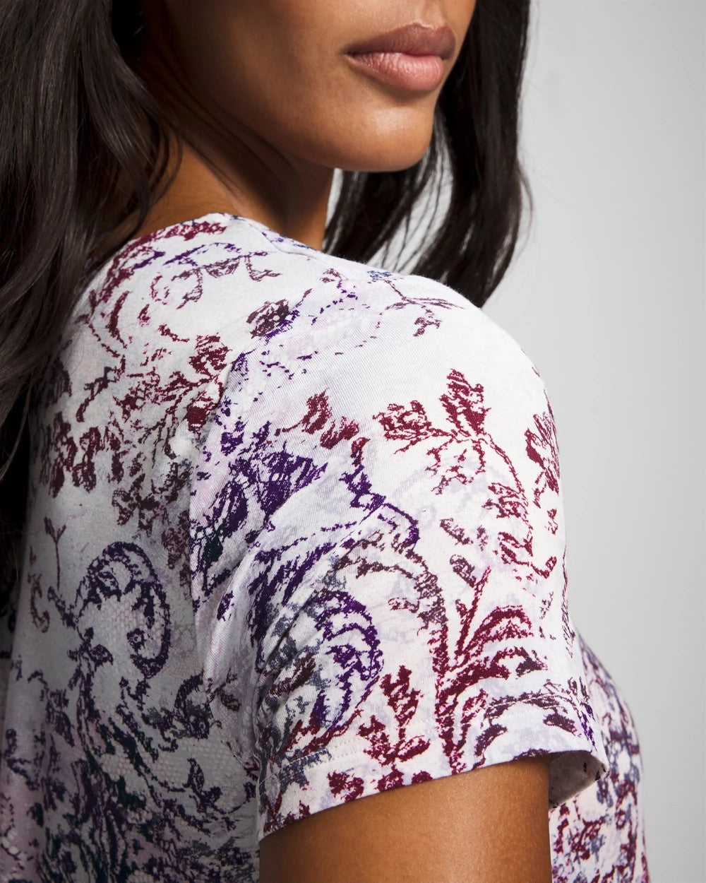 LACE HARMONY LILAC - Short Sleeve Scoop Neck Sleepshirt | Soma
