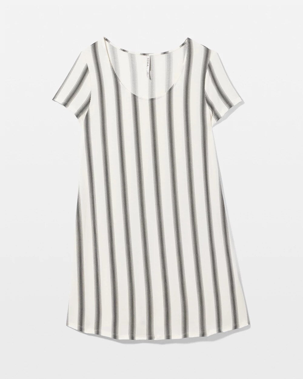 HAMPTON STRIPE BLACK - Short Sleeve Scoop Neck Sleepshirt | Soma