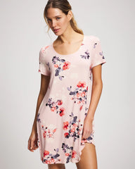 FLORAL DREAMS PINK BLUSH - Short Sleeve Scoop Neck Sleepshirt | Soma