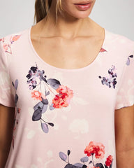 FLORAL DREAMS PINK BLUSH - Short Sleeve Scoop Neck Sleepshirt | Soma