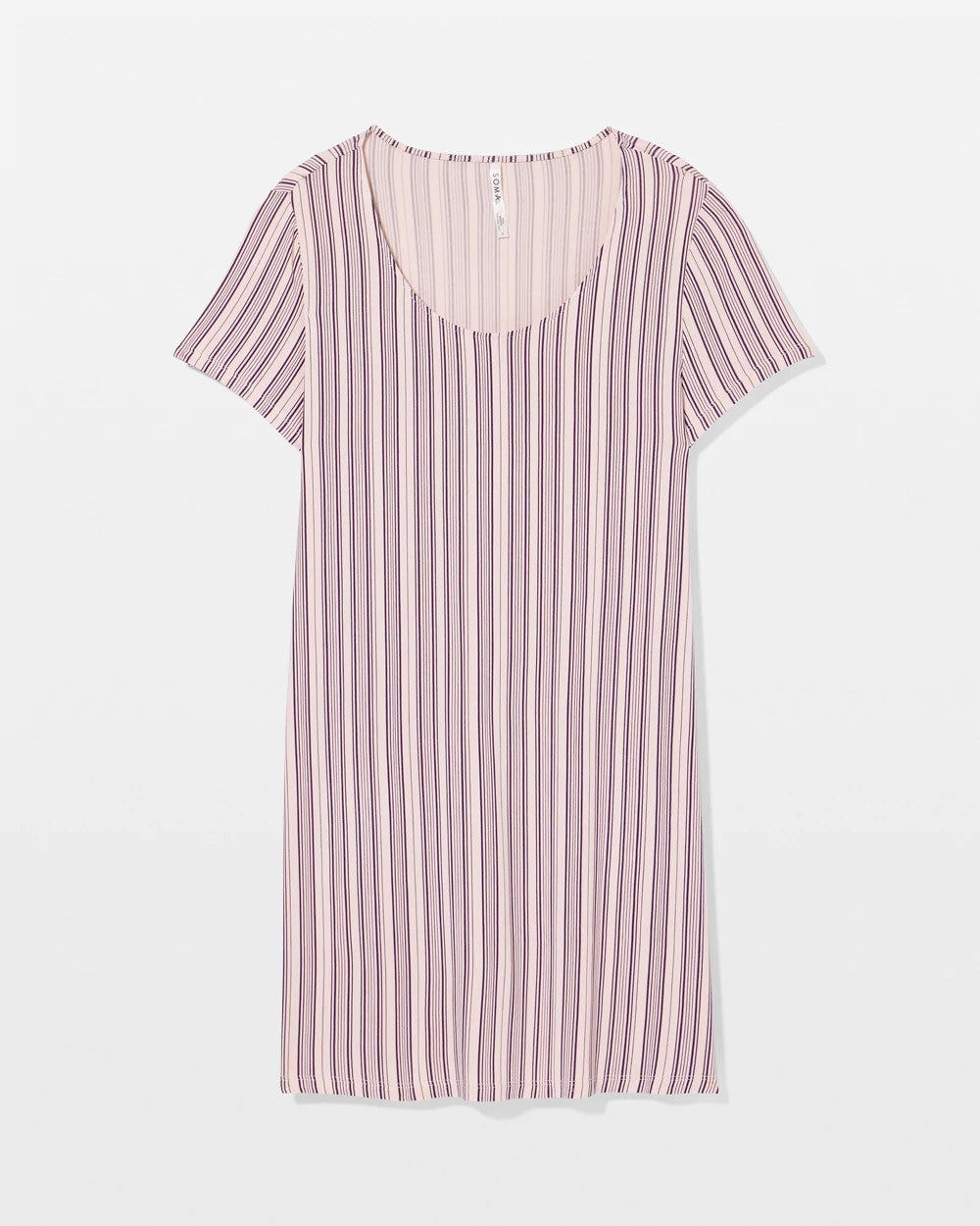 AMITY STRIPE SEPIA ROSE - Short Sleeve Scoop Neck Sleepshirt | Soma