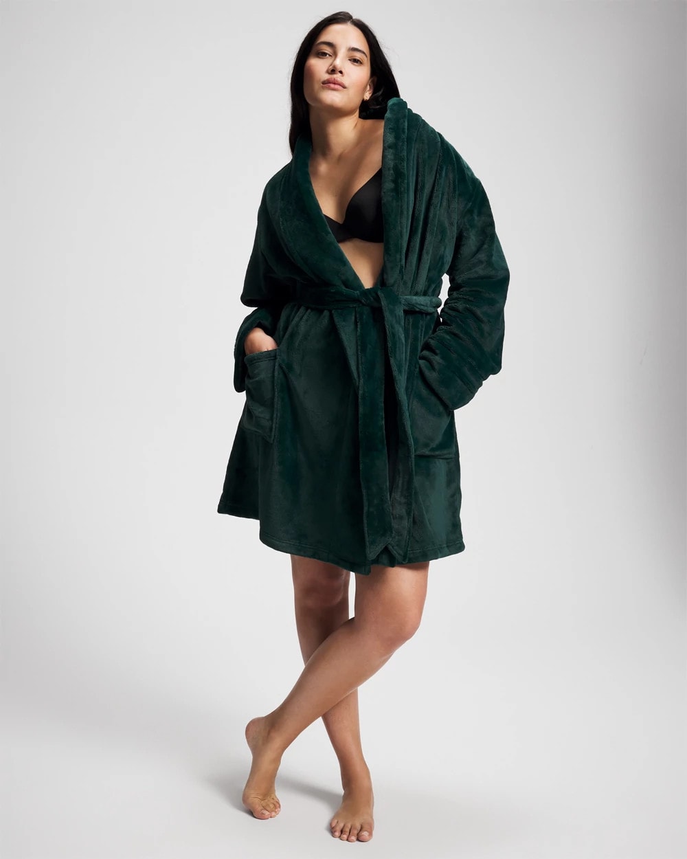 GREEN JOLIE - Plush Short Robe | Soma