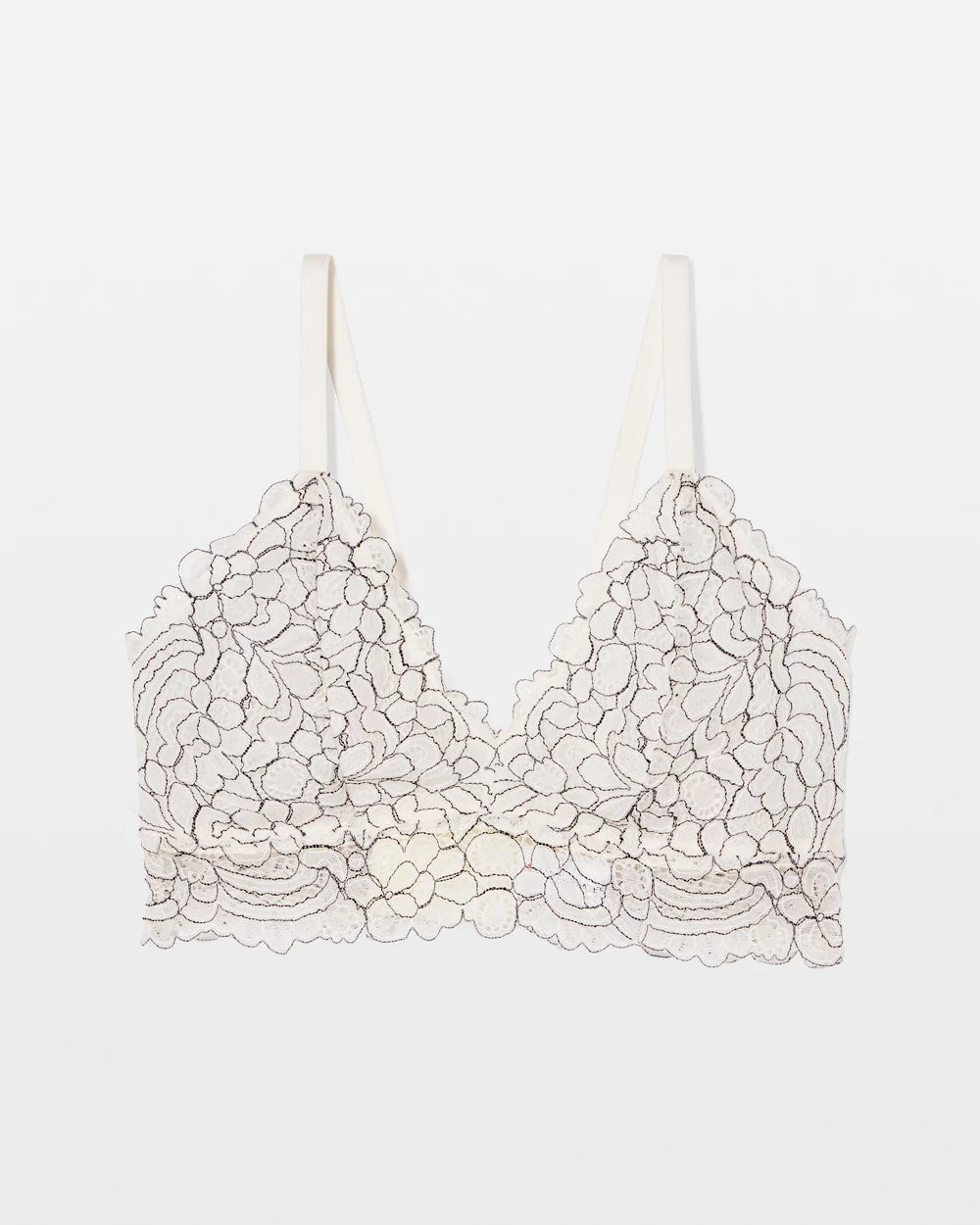 IVORY/BLACK CD - Corded Lace Bralette | Soma